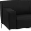 HERCULES Definity Series Contemporary Black LeatherSoft Loveseat with Stainless Steel Frame