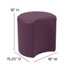 Nicholas Soft Seating Flexible Moon for Classrooms and Common Spaces - 18" Seat Height (Purple)