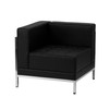 HERCULES Imagination Series Contemporary Black LeatherSoft Left Corner Chair with Encasing Frame