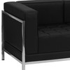 HERCULES Imagination Series Contemporary Black LeatherSoft Loveseat with Encasing Frame