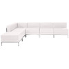 HERCULES Imagination Series Melrose White LeatherSoft Sectional Configuration, 6 Pieces