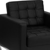 HERCULES Lacey Series Contemporary Black LeatherSoft Chair with Stainless Steel Frame