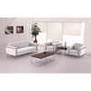 HERCULES Lesley Series Contemporary Melrose White LeatherSoft Loveseat with Encasing Frame