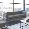 Hercules Regal Series Contemporary Gray LeatherSoft Sofa with Encasing Frame