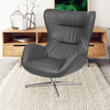 Rally Gray LeatherSoft Swivel Wing Chair