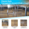 Revna Set of 4 Transparent Crystal Extra Wide Resin 700 LB. Weight Capacity Banquet & Event Ghost Chairs-Indoor/Outdoor Use