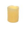 LED Wax Dripping Pillar Candle (Set of 3) 4"Dx5"H Wax/Plastic - 2 D Batteries Not Incld. - 38603