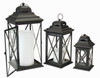 Lantern (Set of 3) 11.75"H-22"H Iron/Glass - 50220