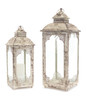 Lantern (Set of 2) 17.5"-22"H Iron/Glass - 54172