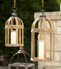 Lanterns (Set of 2) 21"H, 28"H Wood/Metal/Glass - 66454