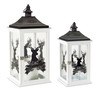 Merry Christmas Lantern (Set of 2) 17.5"H, 22.75"H Wood - 77598