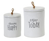 Canister (Set of 2) 5.75"H, 7.25"H Stoneware - 78603