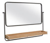 Wall Mirror with Shelf 28.5"L x 21.5"H Metal/Wood - 82201
