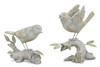 Bird on Branch (Set of 2) 6.5"L x 4.75"H, 6.75"L x 7"H Resin/Metal - 82653