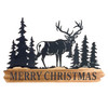 Merry Christmas Sign (Set of 2) 18"L x 11"H Metal/Wood - 83007