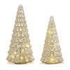 LED Tree (Set of 2) 12.75"H, 15.75"H Glass 6 Hr Timer 2 AA Batteries Not Included - 83382