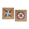 Quilt Square Plaque (Set of 2) 16.5"SQ Wood - 83384