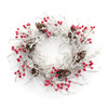 Icy Twig/Cone/Berry Wreath 22.75"D Plastic - 84265