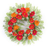 Poppy Wreath 18.5"D Polyester - 85516