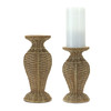 Candle Holder (Set of 2) 4"D x 8.25"H, 4.25"D x 10"H Resin - 85733