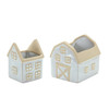 House Planter (Set of 2) 3"L x 4.5"H, 5.5"L x 5.5"H Porcelain - 85785