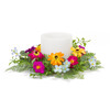 Zinnia Candle Ring (Set of 4) 15.5"D Polyester (Fits a 6" Candle) - 85845