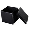 Folding Faux Leather Ottoman Storage Seat-Black