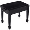 New Height Adjustable 18"-22" Piano Bench Solid Wood Black