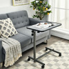 Gray Overbed Rolling Table Food Tray