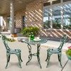 Outdoor Cast Aluminum Patio Furniture Set with Rose Design