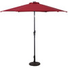 9FT Patio Solar Umbrella LED Patio Market Steel Tilt W/ Crank Outdoor New-Dark Red