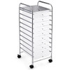 10 Drawer Rolling Storage Cart Organizer-Clear