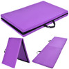 6 Feet x 24 Inch Thick Two Folding Panel Gymnastics Mat-Purple