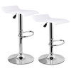 Set of 2 Modern Leather Bar Stool Adjustable Swivel Dinning Counter Chair-White
