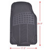3 PC Universal Car Van Front & Rear Floor Mats All Weather Heavy Duty PVC Protect-Black