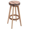 Round Wooden Linen Bar Stool Dining Counter Barstools High Chair Furniture-Red