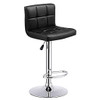 Set of 2 PU Leather Pub Swivel Bar  Stools-Black