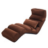 Folding Lazy Sofa Chair Stylish Sofa Couch Beds Lounge Chair W/Pillow-coffee