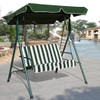 Steel Frame Outdoor Loveseat Patio Canopy Swing with Cushion-Green