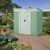 4x6 ft Outdoor Galvanized Steel Tool Storage Shed with Sliding Door-Light Green