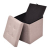 Folding Cube Storage Ottoman Seat-Beige