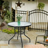 Patio Round Table Steel Frame Dining Table