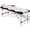Black&White 72"L Portable Massage Table w/Free Carry Case-White