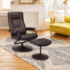 Swivel Lounge Chair Recliner with Ottoman-Brown