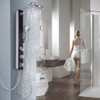 Tempered Glass Shower Column Body Joints with Hand and Head Shower