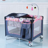 Foldable 2 Color Baby Crib Playpen Playard-Pink