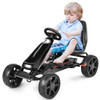 Outdoor Kids 4 Wheel Pedal Powered Riding Kart Car-Black