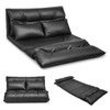 Foldable PU Leather Leisure Floor Sofa Bed with 2 Pillows