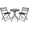 3 Piecs Folding Bistro Table Chairs Set for Indoor and Outdoor