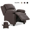 Deluxe Kids Armchair Recliner Headrest Sofa w/ Storage Arms-Brown